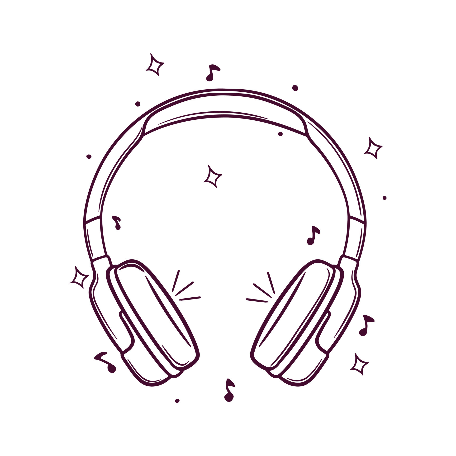 hand drawn headphone vector illustration 21903447 Vector Art at Vecteezy