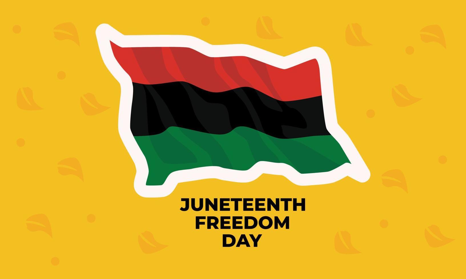 Juneteenth Freedom Day Abstract Vector Illustration. flag illustration isolated on yellow background.