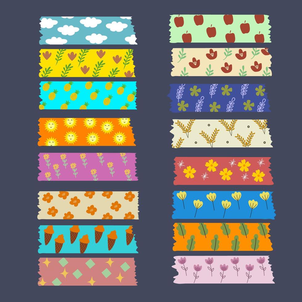 Setof Washi tapes vector