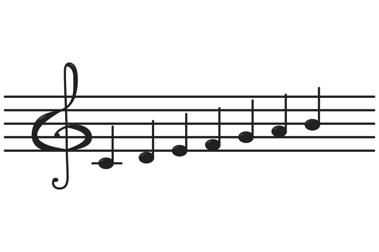 Sheet music. Sound series. Treble clef. Sheet music. vector