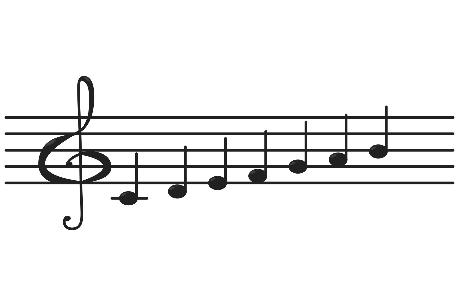 Sheet music. Sound series. Treble clef. Sheet music. 21903602 Vector