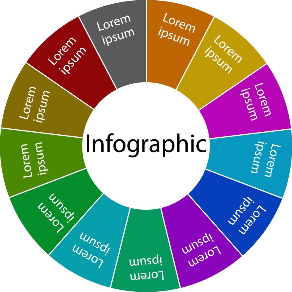 13 puntos de infografía y proceso de diagrama vector