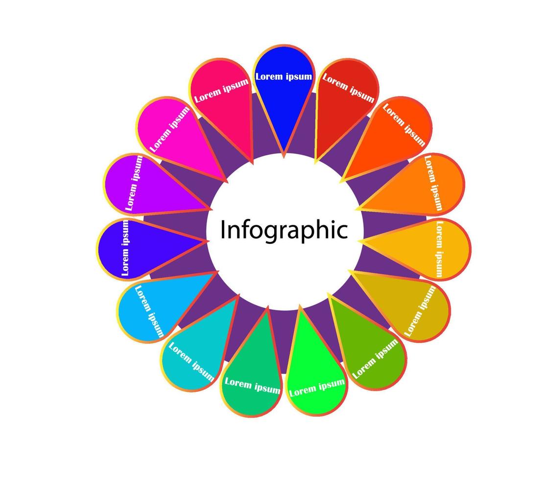 15 puntos infografía y diagrama de proceso vector