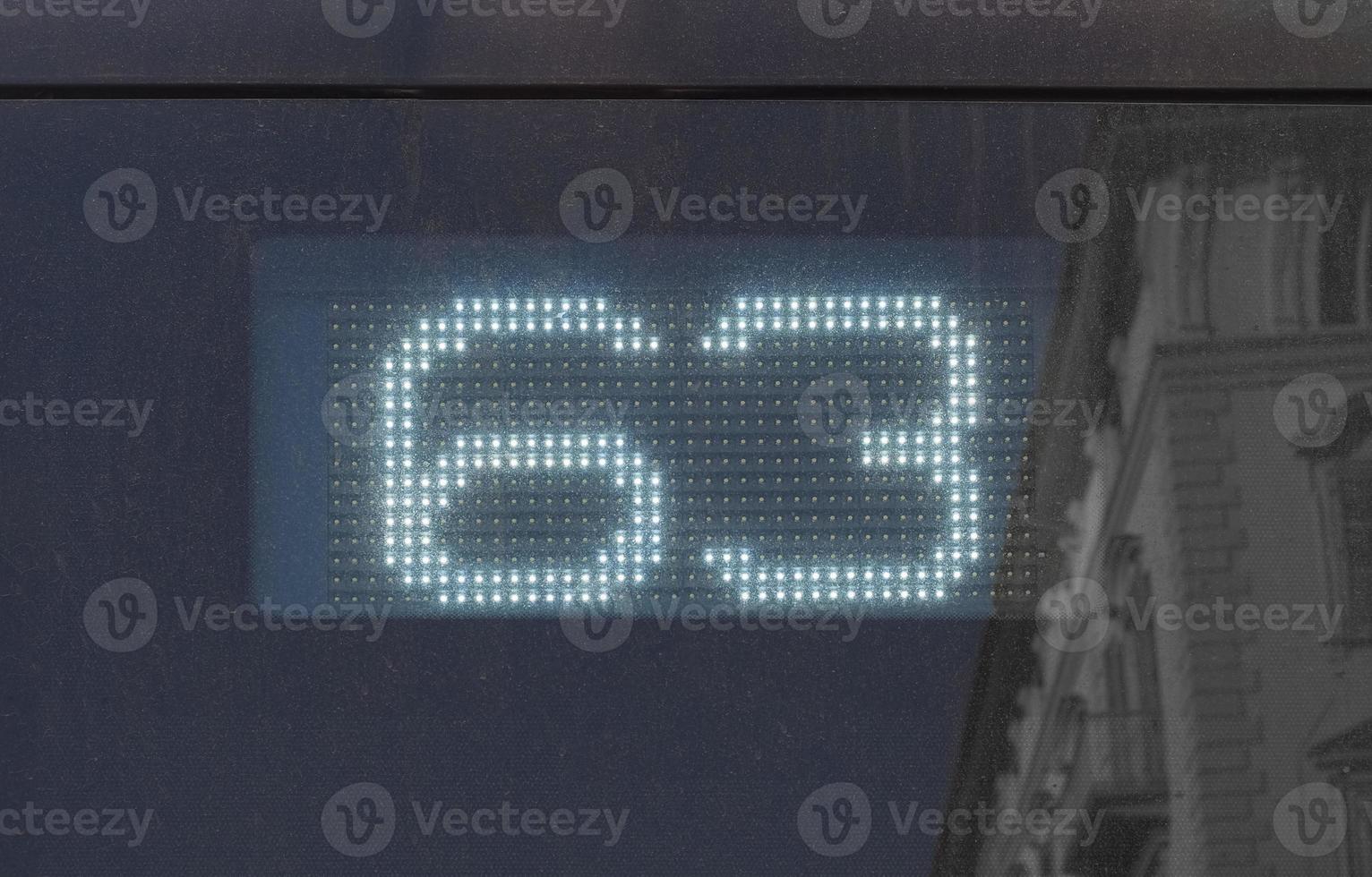 Number 63 on led display photo