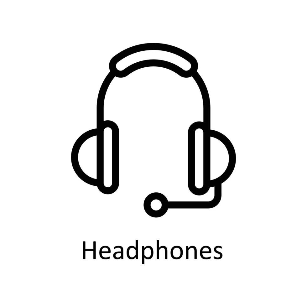 Headphones Vector  outline Icons. Simple stock illustration stock