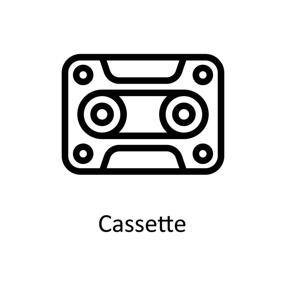 Cassette Vector  outline Icons. Simple stock illustration stock