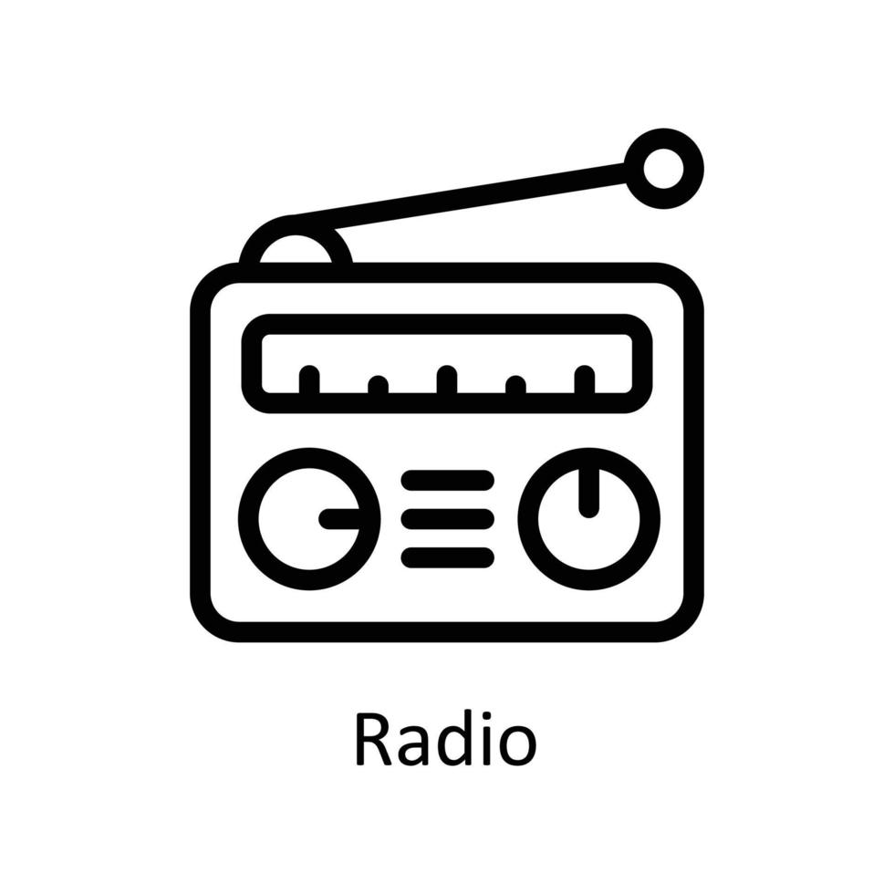 radio vector contorno iconos sencillo valores ilustración valores