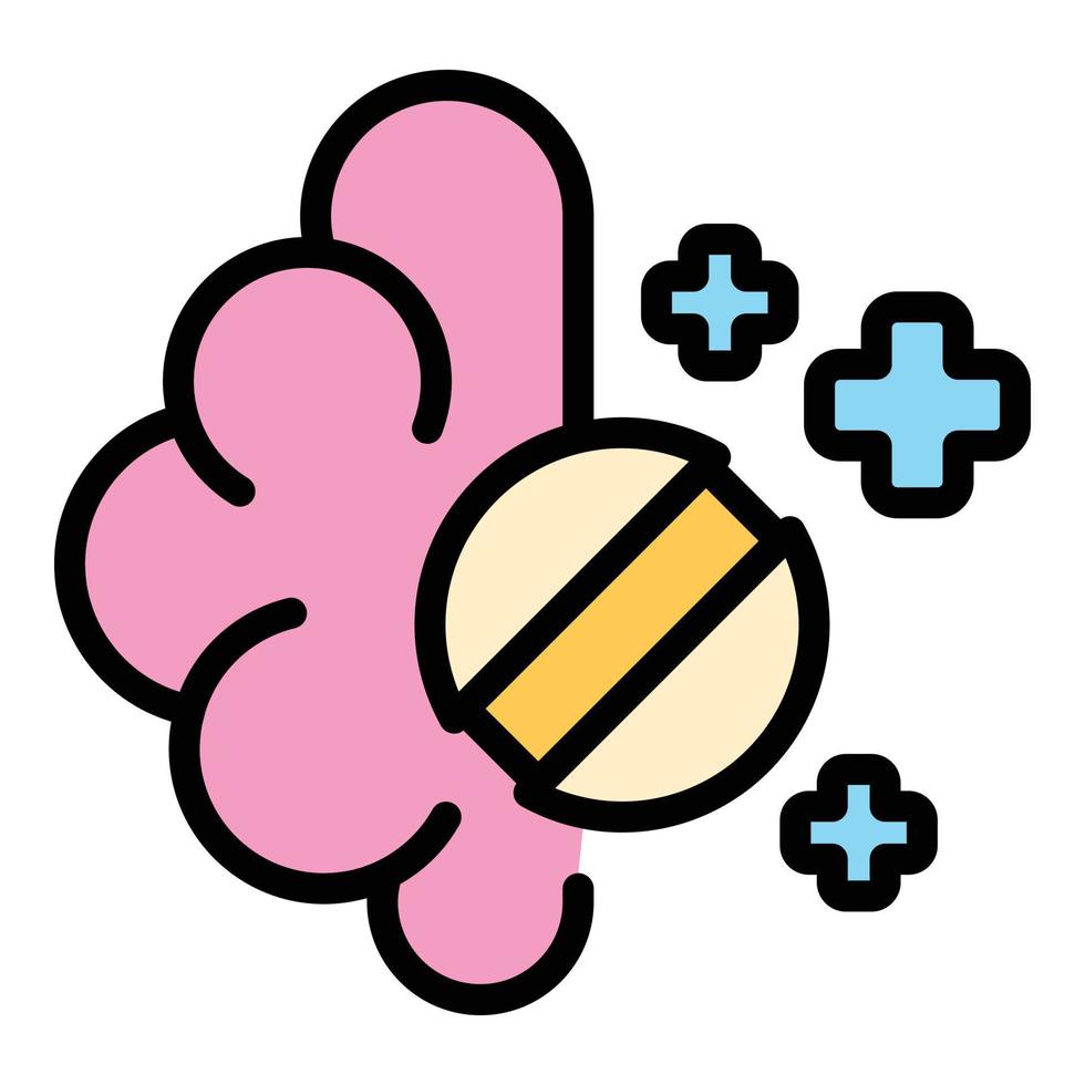 Antidepressant brain icon vector flat