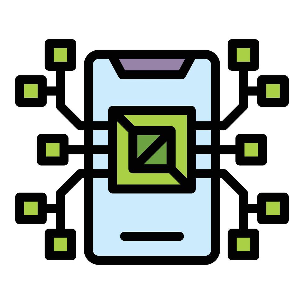 Api phone processor icon vector flat
