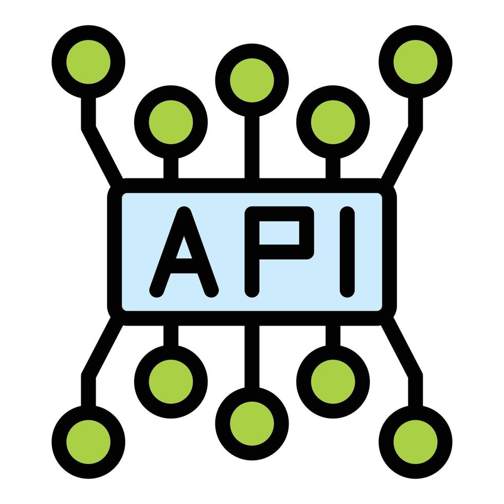 api código icono vector plano