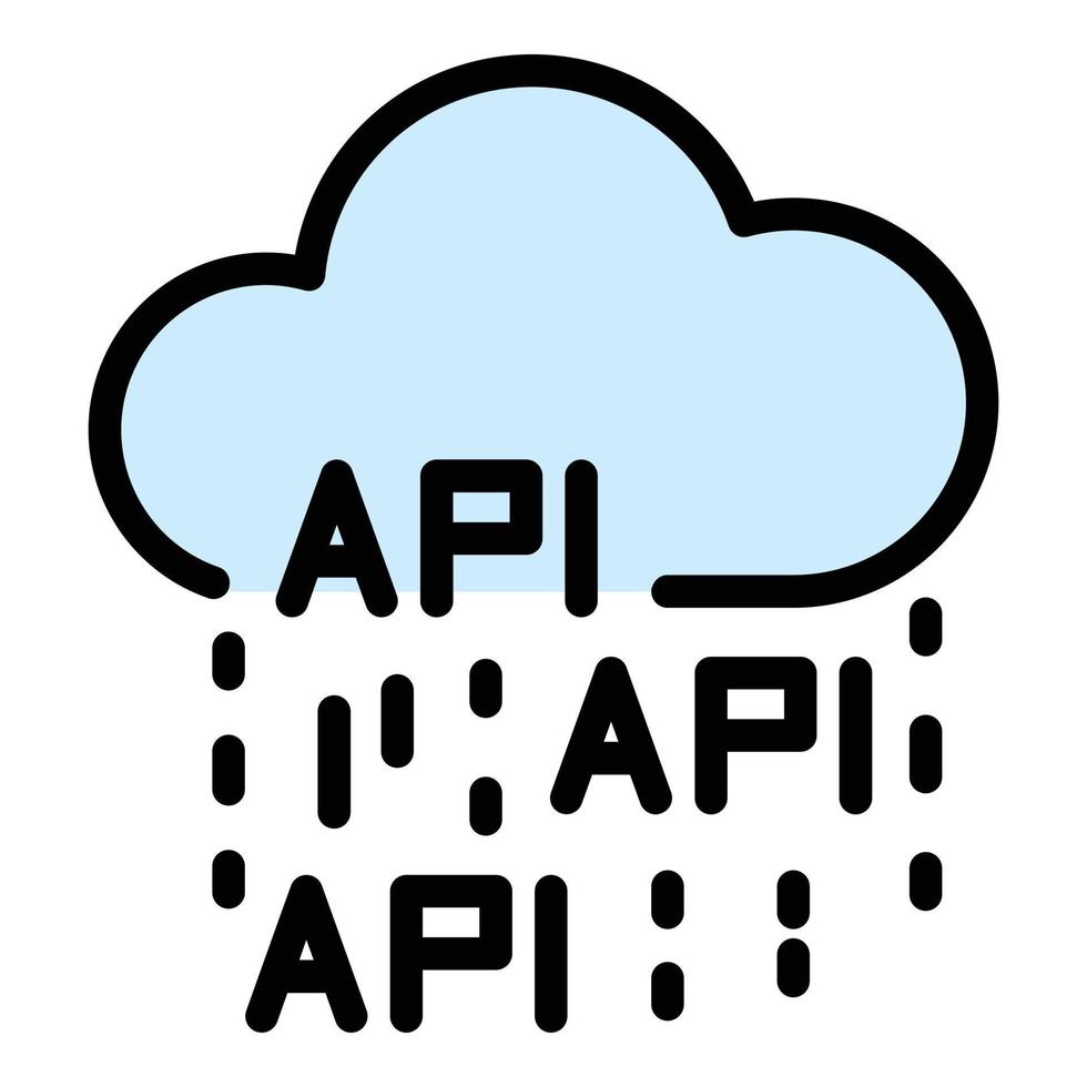 api datos nube icono vector plano