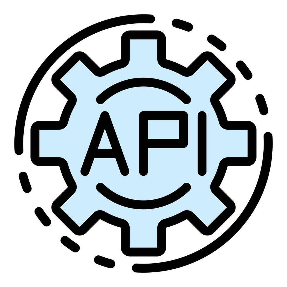 Api code gear icon vector flat