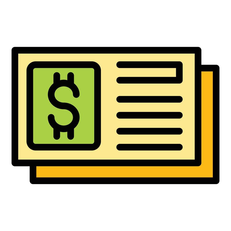 Dollar invoice icon vector flat