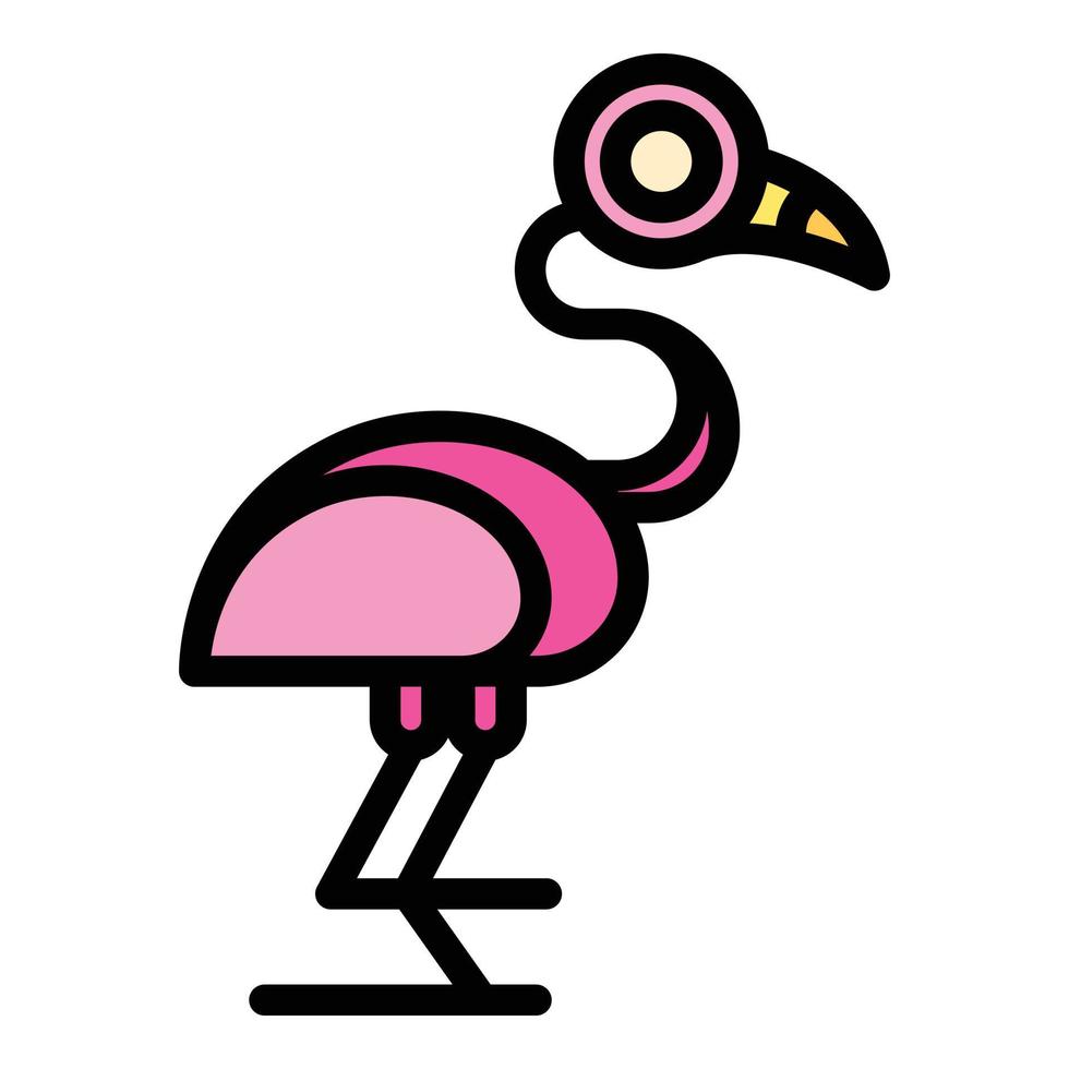 River flamingo icon vector flat