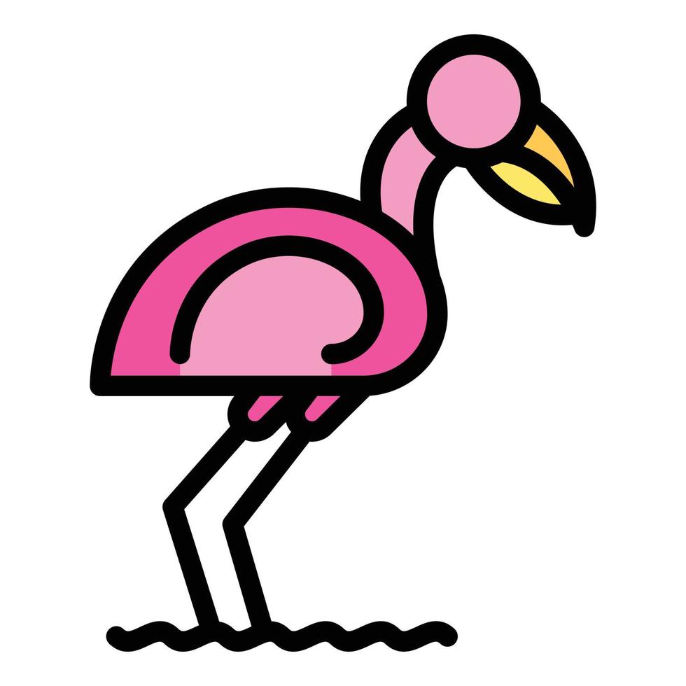 Leg flamingo icon vector flat