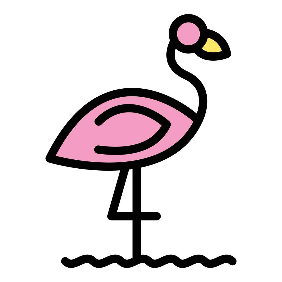 pájaro flamenco icono vector plano