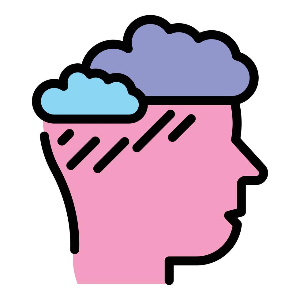 Mind storm icon vector flat