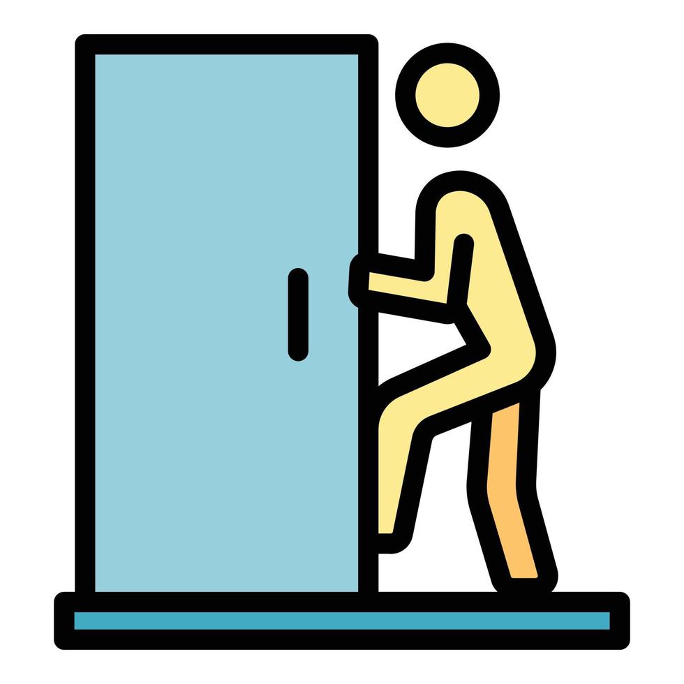 Open evacuation door icon vector flat