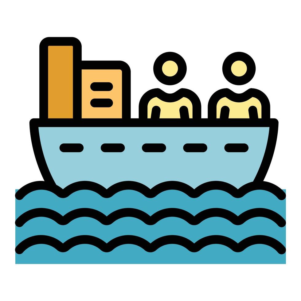 Flood evacuation icon vector flat