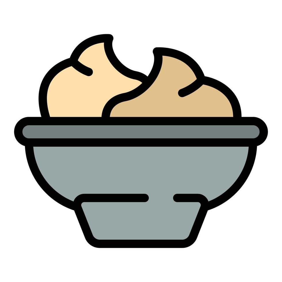 Wasabi bowl icon vector flat