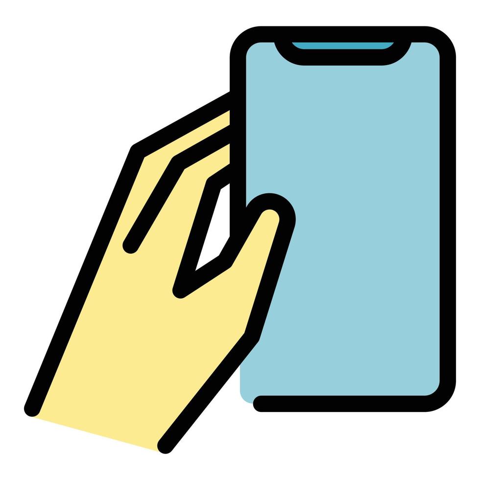 Holding android phone icon vector flat 21904395 vector art at vecteezy