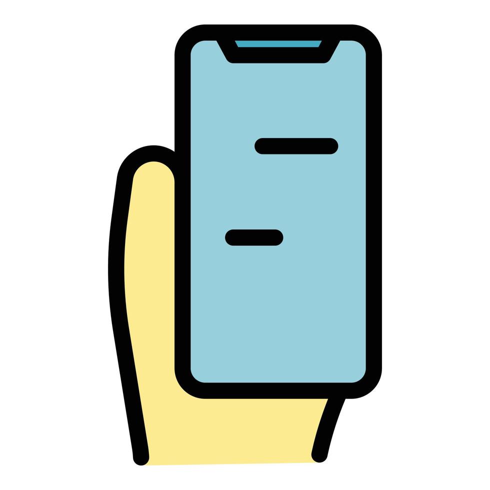 Using android phone icon vector flat