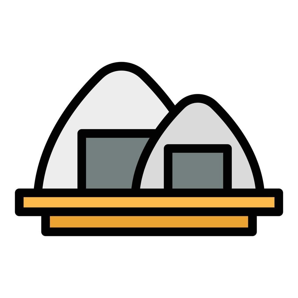 Korean cuisine icon vector flat