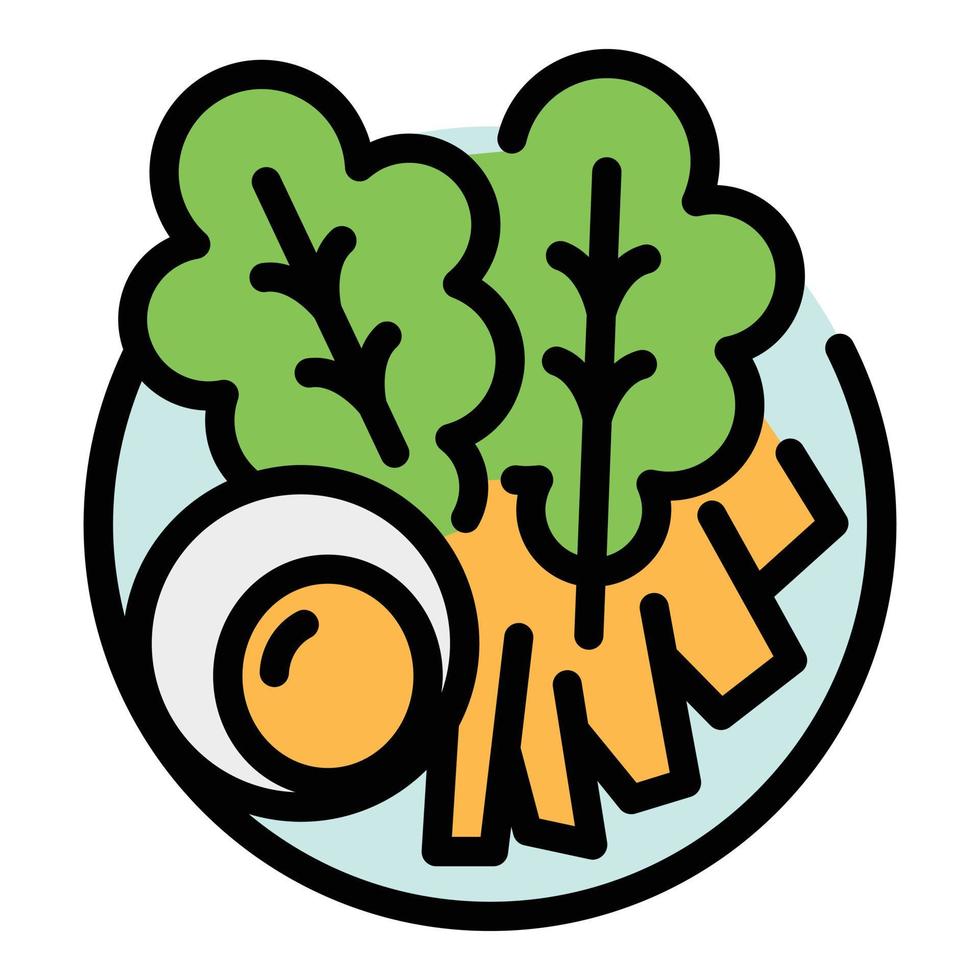 Korean salad icon vector flat