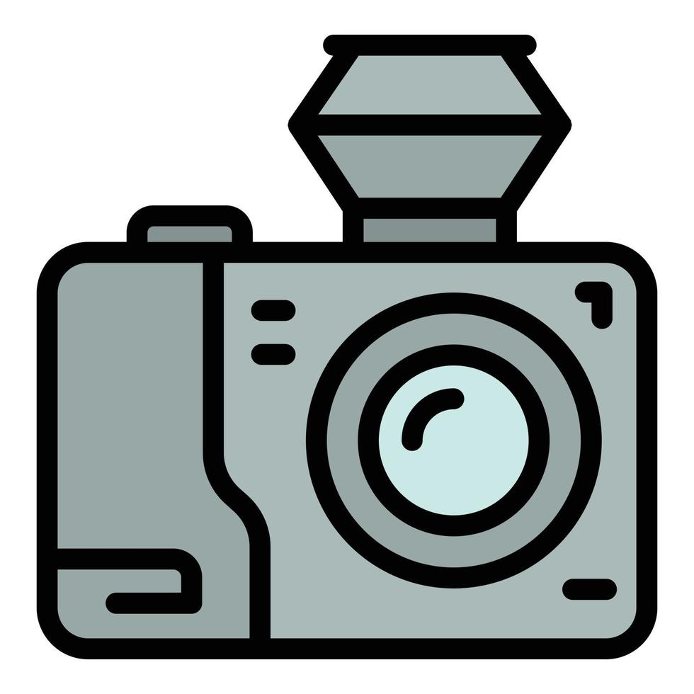 viaje vídeo cámara icono vector plano