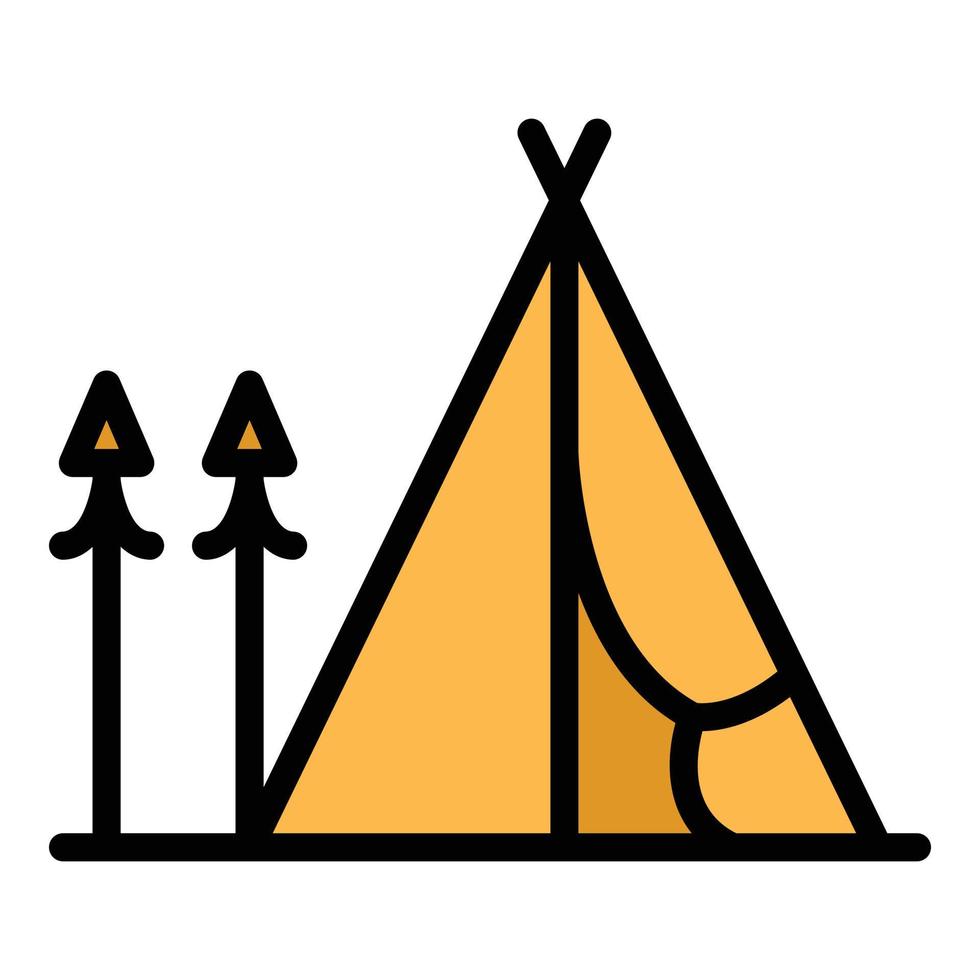 Safari tent icon vector flat