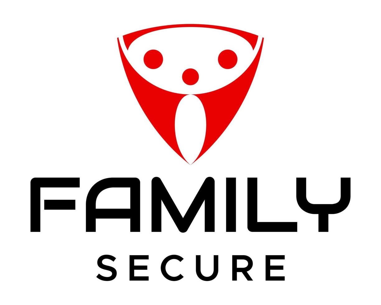 familia icono y proteger logo diseño. vector