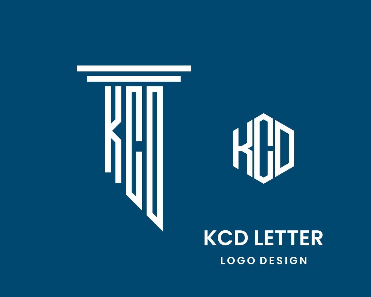 kcd letra monograma pilar abogado ley logo diseño. vector