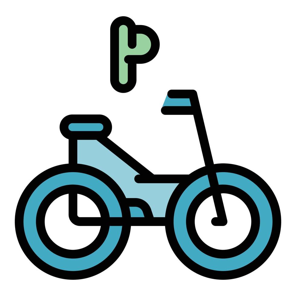 accesible eletric bicicleta icono vector plano