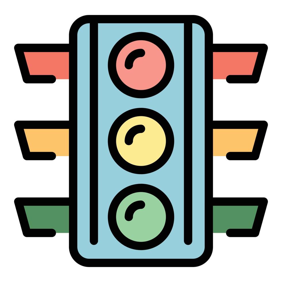 Traffic lights icon vector flat