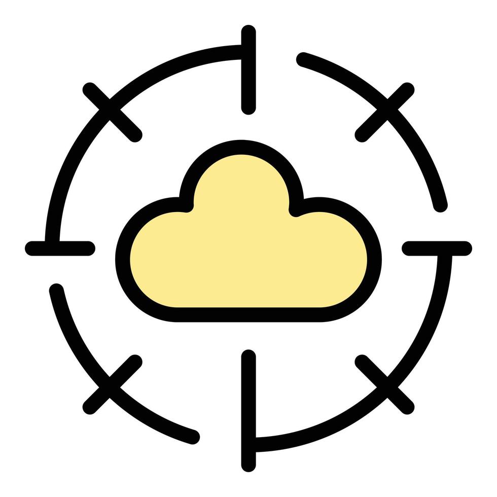 objetivo datos nube icono vector plano