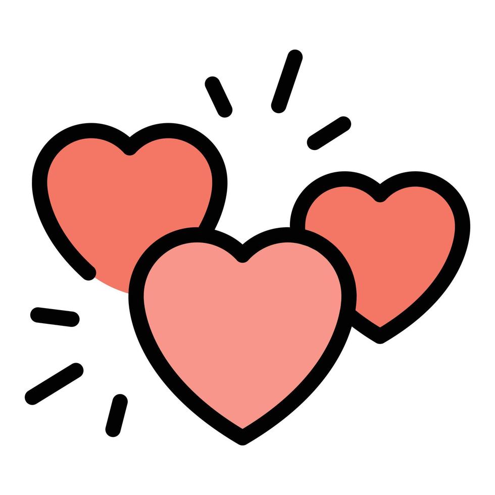 Like network heart icon vector flat