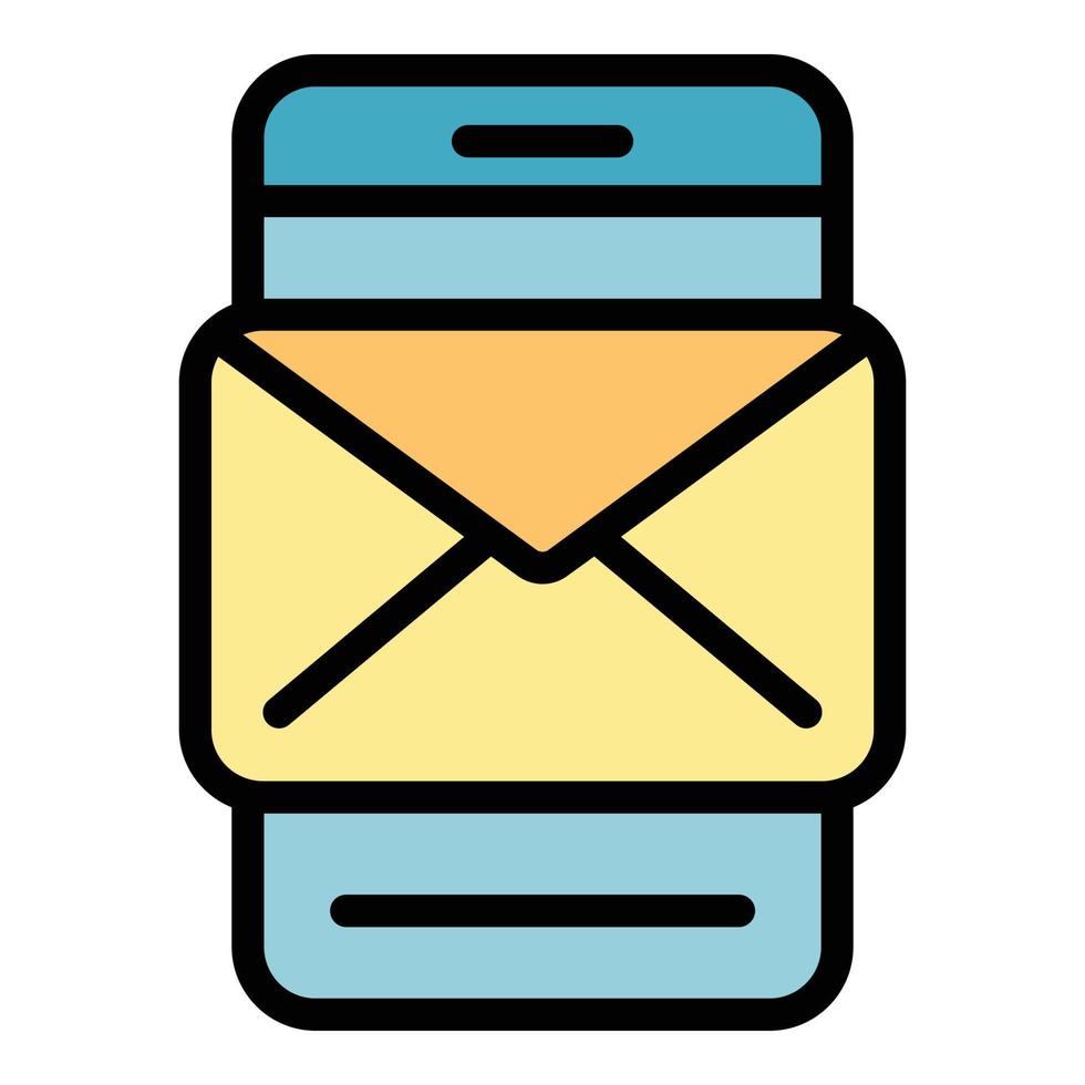 Phone envelope icon vector flat