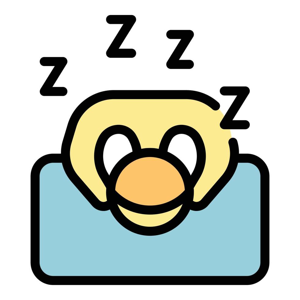 Sleeping person icon vector flat