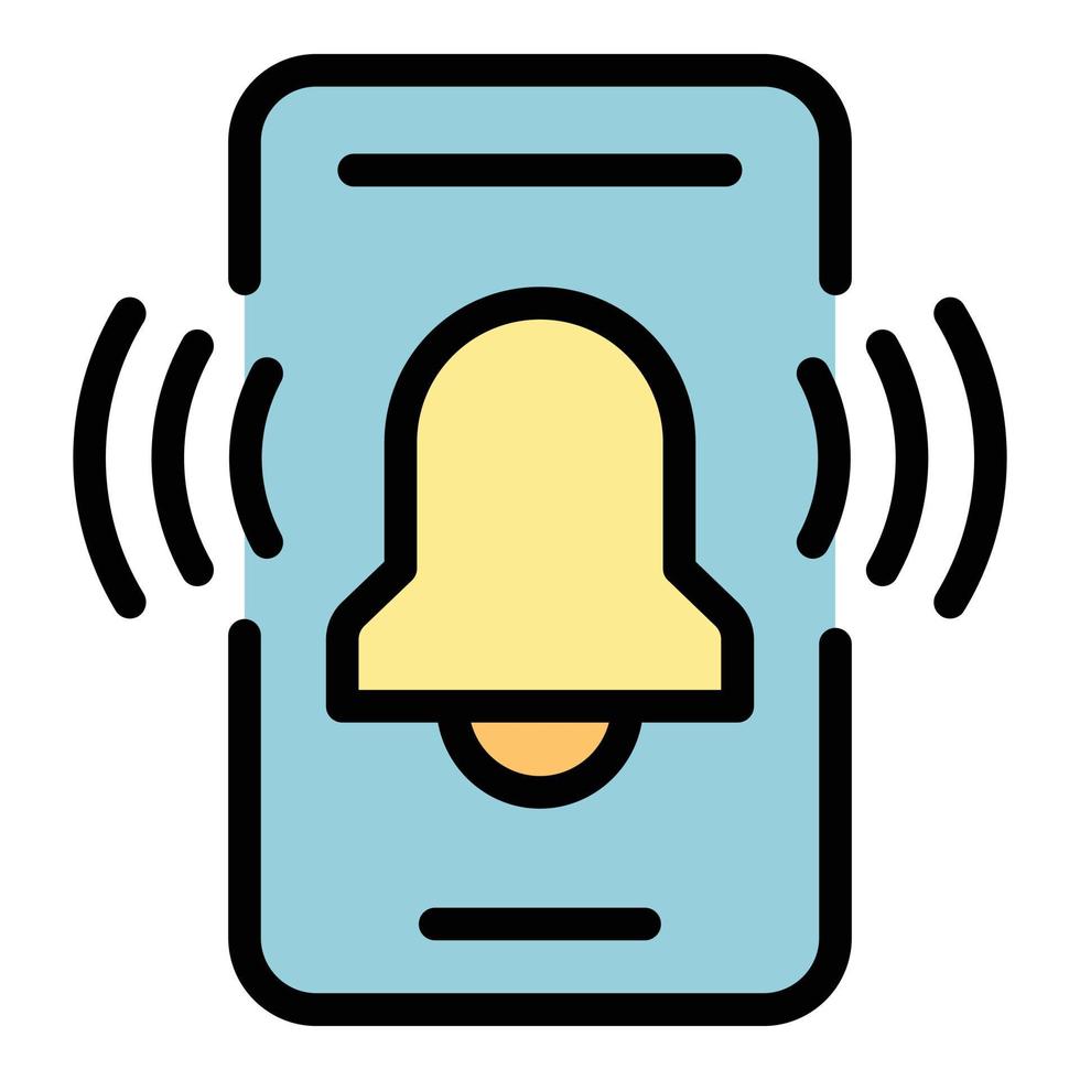Phone alarm icon vector flat