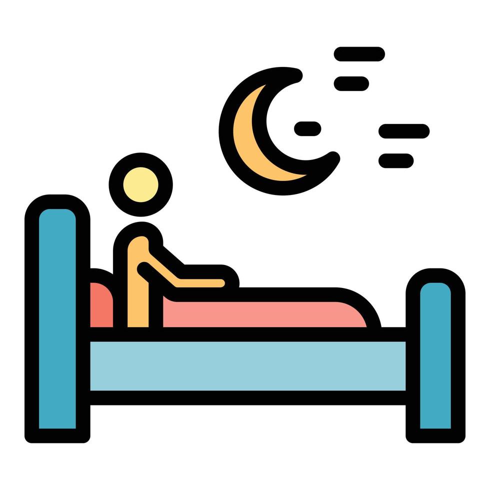 Night sleep icon vector flat