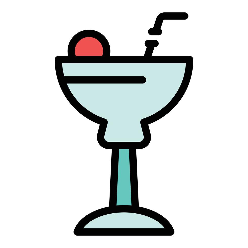 Cocktail glass icon vector flat