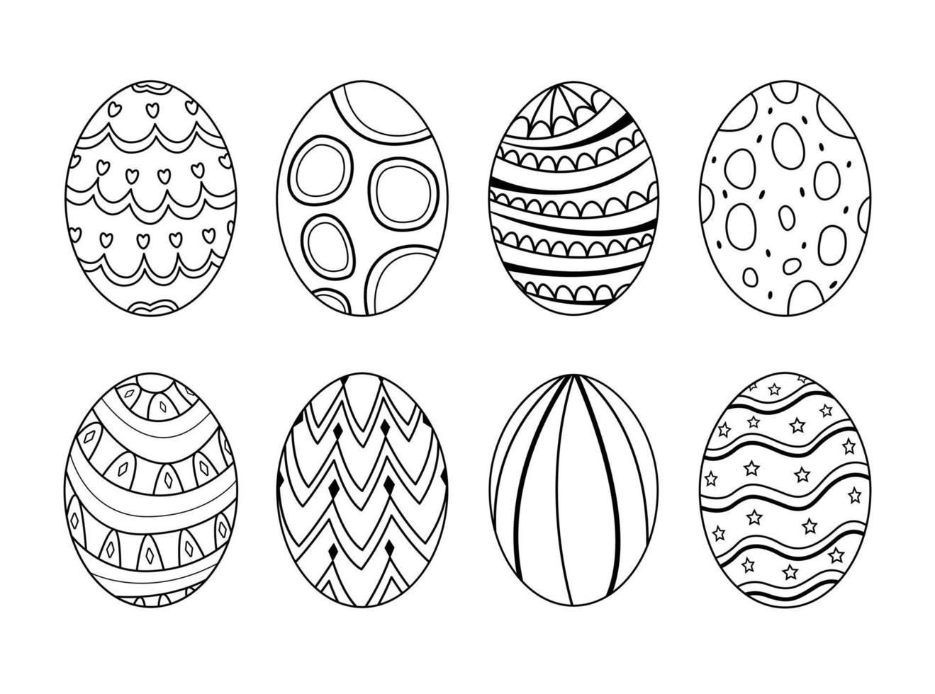 Easter Eggs Outline vector