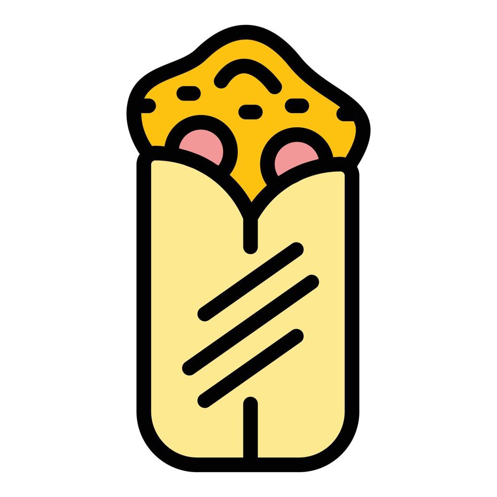 Grilled kebab icon vector flat
