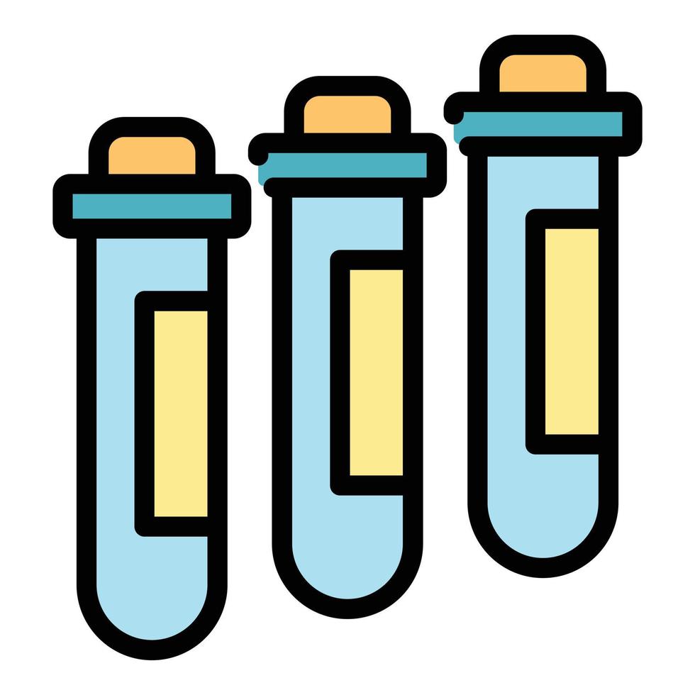 Medical glass tubes icon vector flat