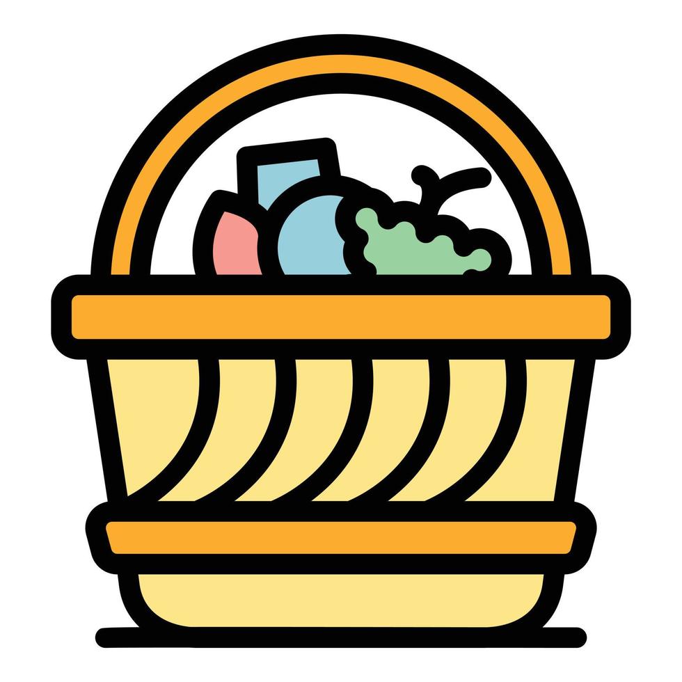 Bbq picnic basket icon vector flat