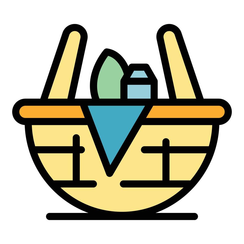 Food basket icon vector flat
