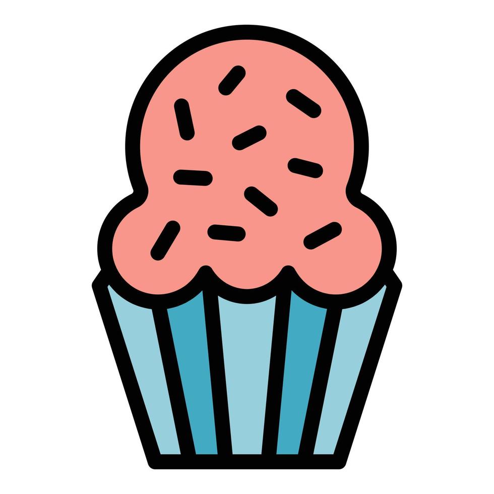 Baked muffin icon vector flat