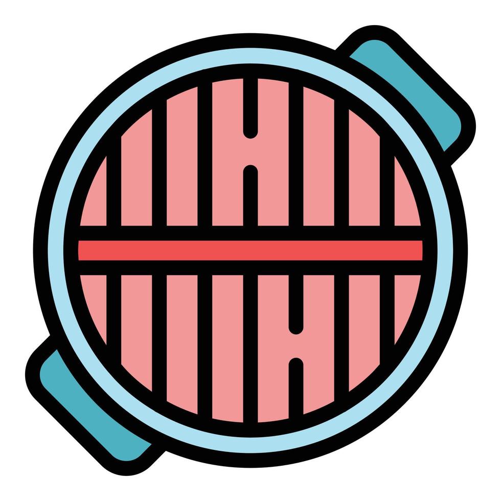 Round grill icon vector flat