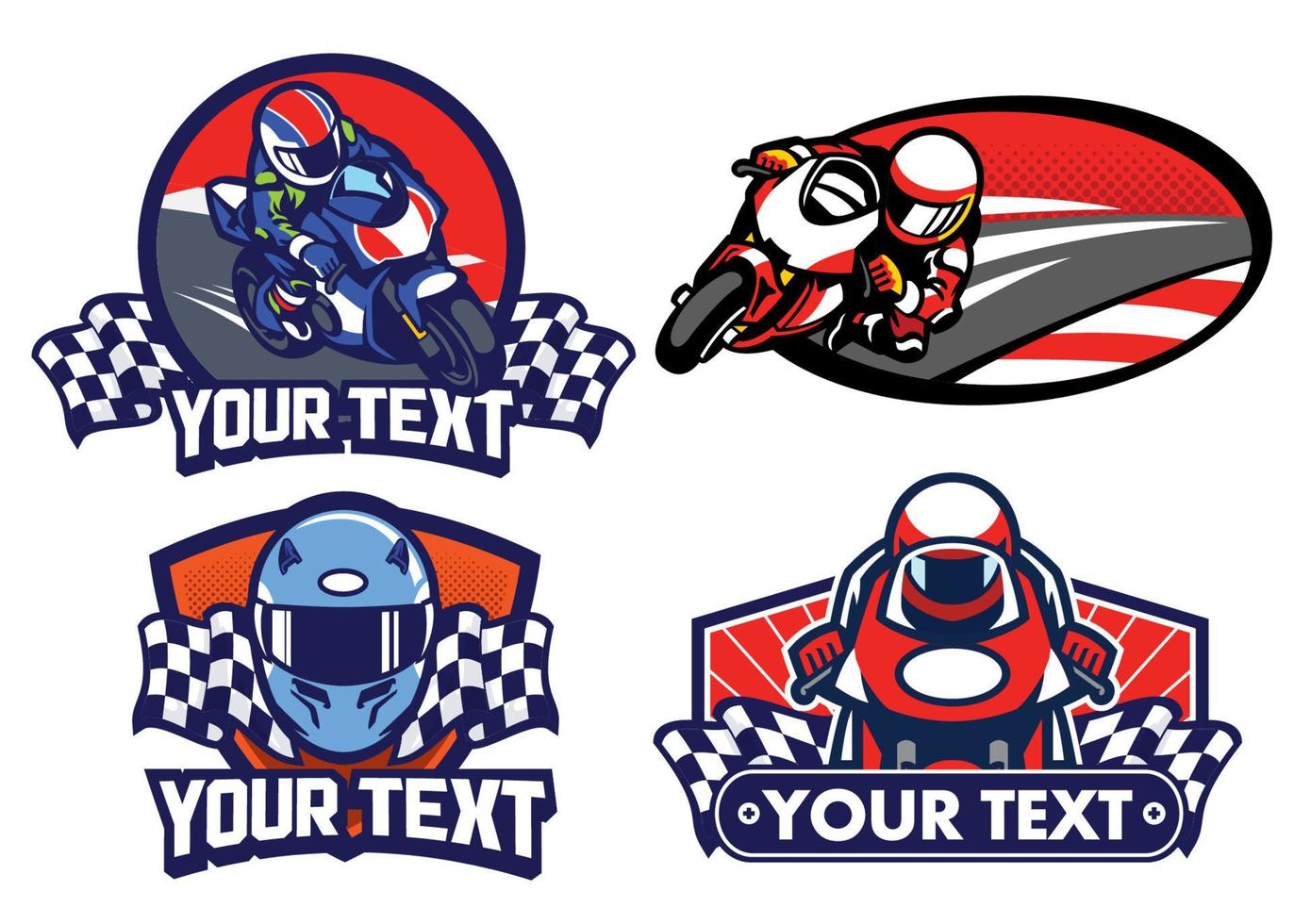 badge design motorcycle race vector