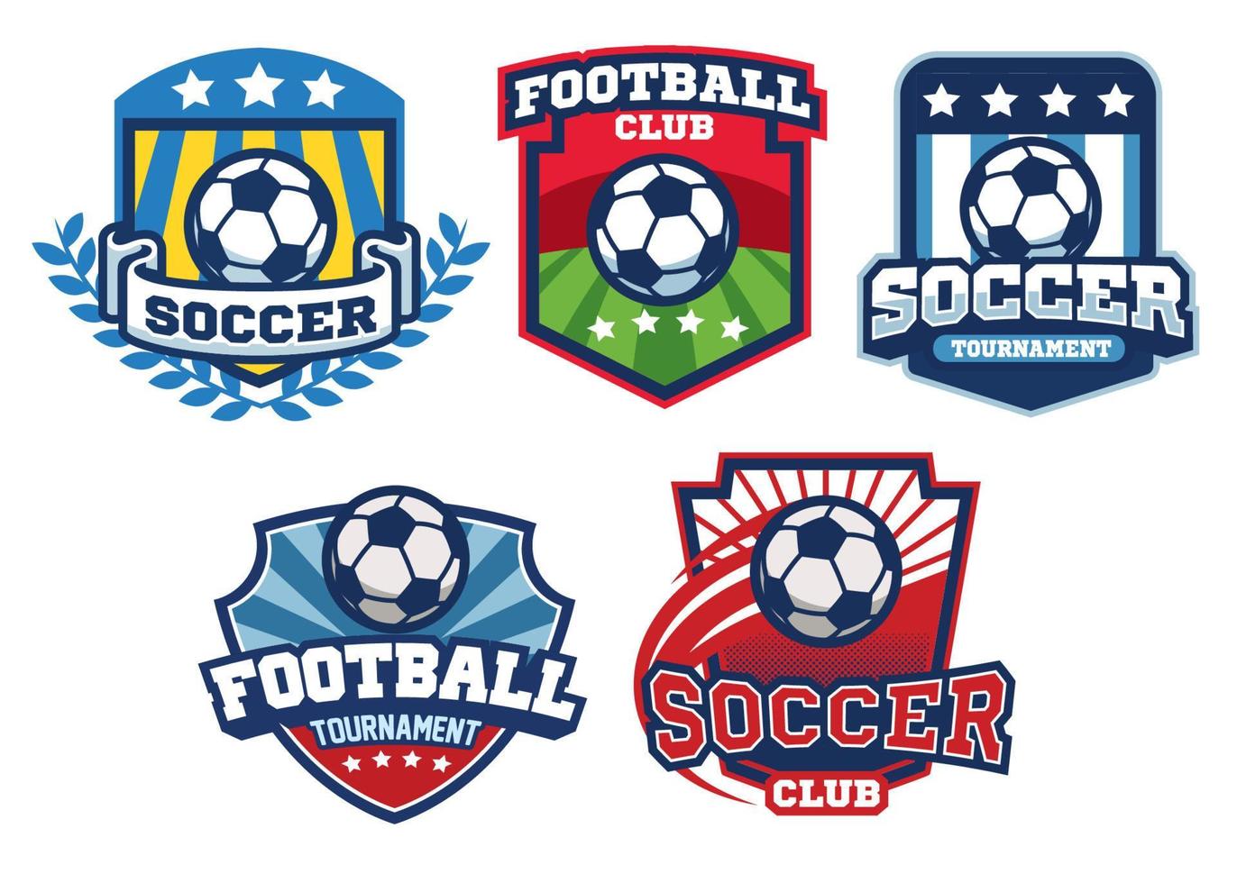 soccer badge design collection vector